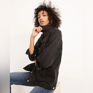 Madewell Oversize Denim Jacket in Black Size L